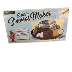 Nostalgia Electric S'mores Maker with Brown and White Accents